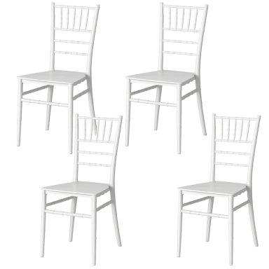 PACK 4 SILLAS CHIAVARI APILABLE PARA COMEDOR TERRAZA EVENTOS EN COLOR BLANCOS - 1