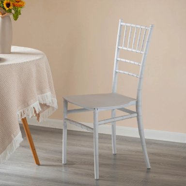 PACK 4 SILLAS CHIAVARI APILABLE PARA COMEDOR TERRAZA EVENTOS EN COLOR BLANCOS - 5