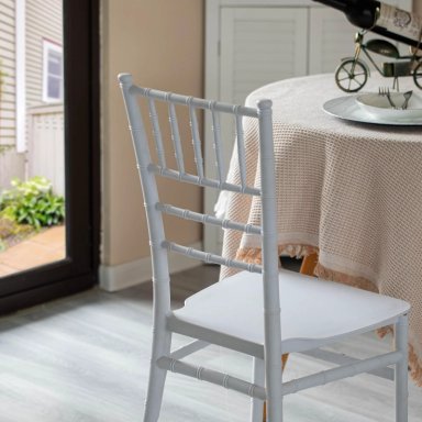 PACK 4 SILLAS CHIAVARI APILABLE PARA COMEDOR TERRAZA EVENTOS EN COLOR BLANCOS - 6