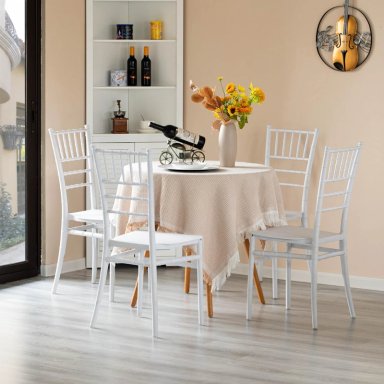 PACK 4 SILLAS CHIAVARI APILABLE PARA COMEDOR TERRAZA EVENTOS EN COLOR BLANCOS - 7