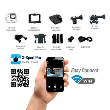 CAMARA DEPORTIVA GRABADORA SUMERGIBLE WIFI ISPORT PRO4K MLAB - 2