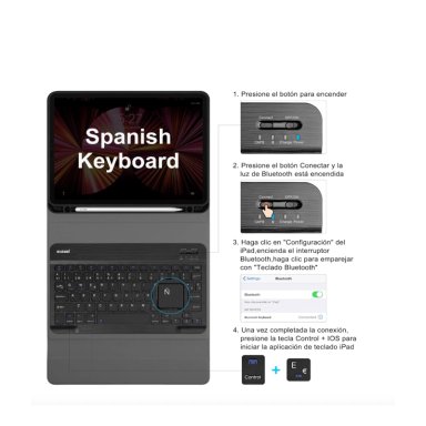 FUNDA CON TECLADO JOIGO PARA IPAD AIR 13 M2 2024 NEGRO - 3
