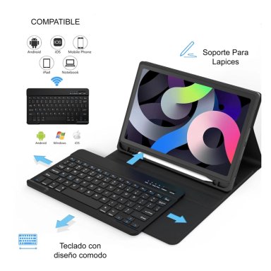 FUNDA CON TECLADO JOIGO PARA IPAD AIR 13 M2 2024 NEGRO - 4