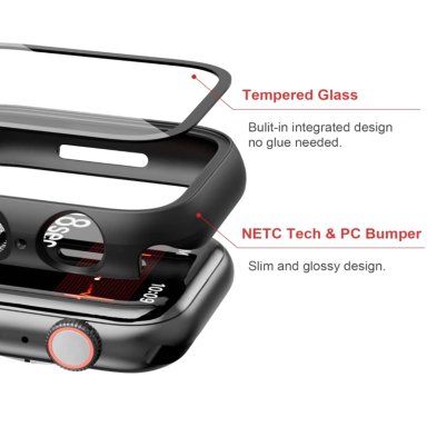 CARCASA PROTECTOR CON LAMINA COMPATIBLE CON APPLE WATCH 41MM TRANSAPARENTE - 3