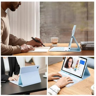 FUNDA CON TECLADO ESPAÑOL TOUCHPAD PARA IPAD AIR 11 6TA M2 2025 NEGRO - 2