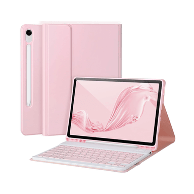 FUNDA CON TECLADO ESPAÑOL PARA SAMSUNG TAB S9 FE 10.9 ROSADO - 1