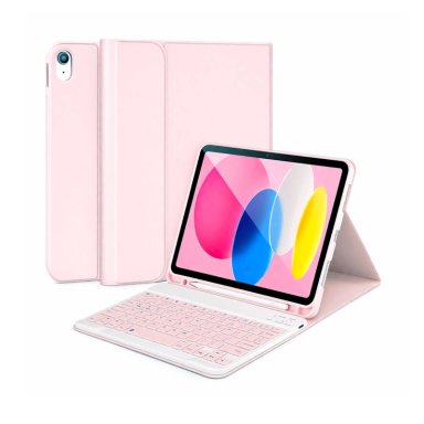 FUNDA CON TECLADO ESPAÑOL PARA SAMSUNG TAB S9 FE 10.9 ROSADO - 1