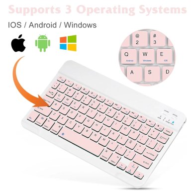 FUNDA CON TECLADO ESPAÑOL PARA SAMSUNG TAB S9 FE 10.9 ROSADO - 6