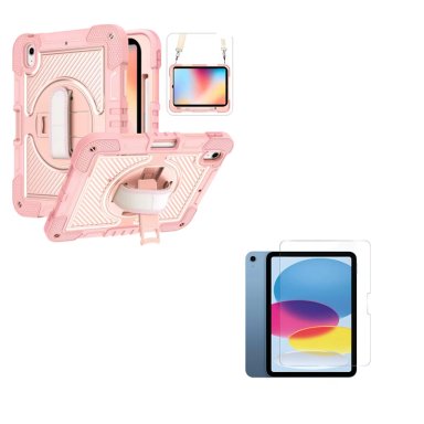 FUNDA ARMADURA 360 LAMINA VIDRIO PARA IPAD AIR 11 M2 ROSADO - 1
