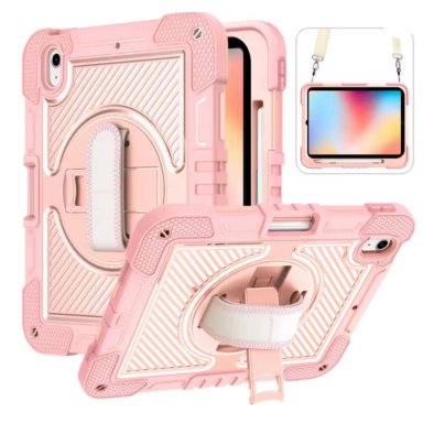 FUNDA ARMADURA 360 LAMINA VIDRIO PARA IPAD AIR 11 M2 ROSADO - 3