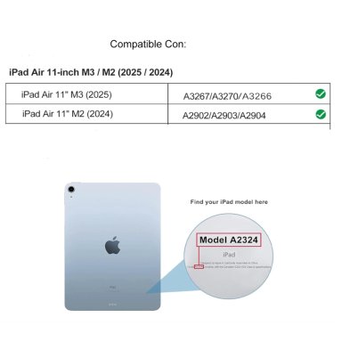 FUNDA ANTIGOLPE 360 PARA IPAD AIR 11 M2/M3 NEGRO - 2