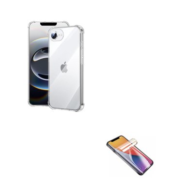 CARCASA TRANSPARENTE + LAMINA HIDROGEL CLEAR PARA IPHONE 17E - 1
