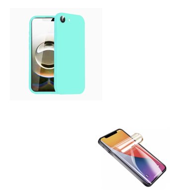 CARCASA FUNDA LAMINA DE CLEAR COMPATIBLE CON IPHONE 17E TURQUESA - 1