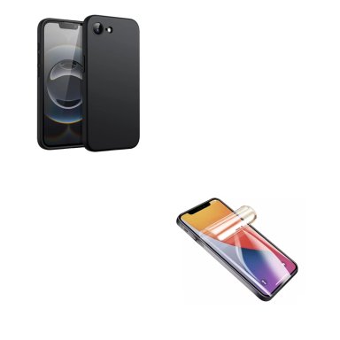 CARCASA FUNDA LAMINA DE CLEAR COMPATIBLE CON IPHONE 17E NEGRO - 1