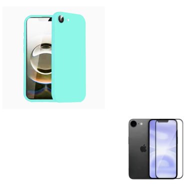 CARCASA LAMINA DE VIDRIO COMPATIBLE CON IPHONE 17E TURQUESA - 1