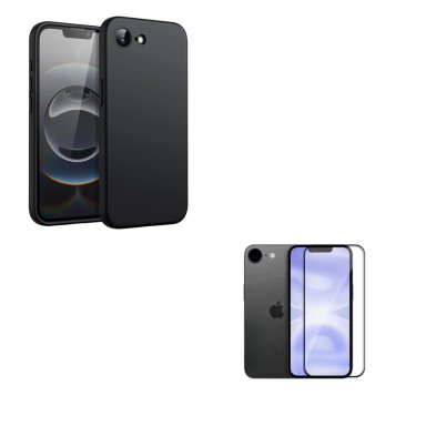 CARCASA LAMINA DE VIDRIO COMPATIBLE CON IPHONE 17E NEGRO - 1