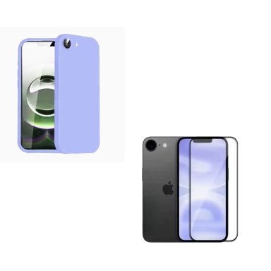 CARCASA LAMINA DE VIDRIO COMPATIBLE CON IPHONE 17E LILA - 1