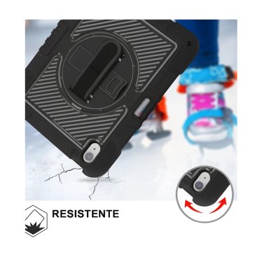 FUNDA ARMADURA 360 LAMINA CLEAR PARA IPAD AIR 11 M2 NEGRO - 3