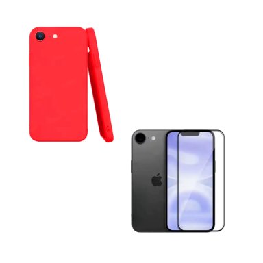 CARCASA LAMINA DE VIDRIO COMPATIBLE CON IPHONE 17E ROJO - 2