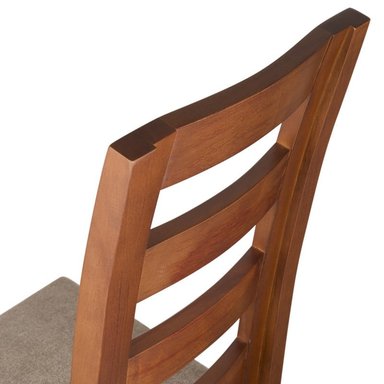 JUEGO DE COMEDOR AMELIA CUADRADA 4 SILLAS MADERA COLOR MIEL TAPIZ CAFÉ JASPEADO - 5