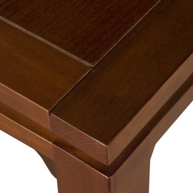 JUEGO DE COMEDOR AMELIA CUADRADA 4 SILLAS MADERA COLOR MIEL TAPIZ CAFÉ JASPEADO - 6