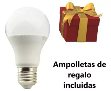 LÁMPARA TECHO METAL MADERA BLANCO DORADO 4 LUCES - 4