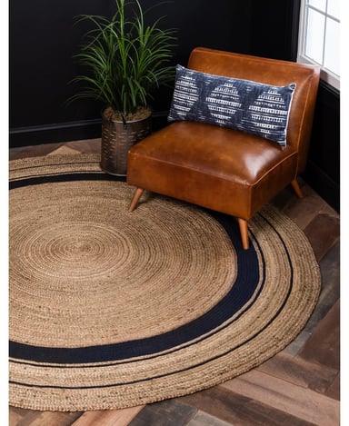 ALFOMBRA TRIBUS DEL MUNDO BENARES NATURAL REDONDA YUTE 120 X 120 CM - 3