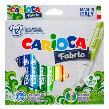 PLUMONES CARIOCA PARA TELA 12 COLORES - 1