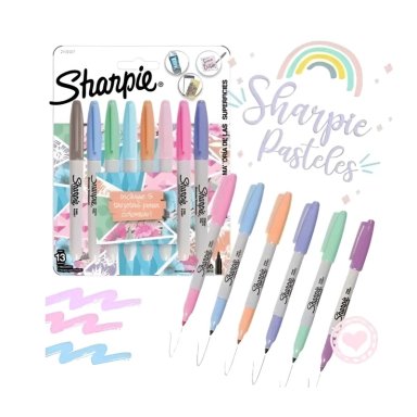 SET 8 MARCADORES SHARPIE PERMANENTE TONOS PASTEL - 2