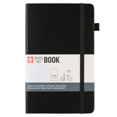 LIBRETA SAKURA HOJA CREMA CON CUADROS 13X21CM - 1