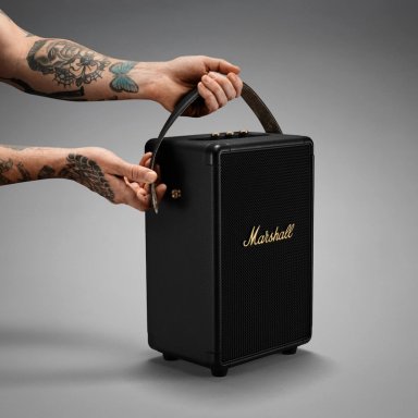 PARLANTE BLUETOOTH MARSHALL PORTATIL TUFTON BLACK AND BRASS - 9