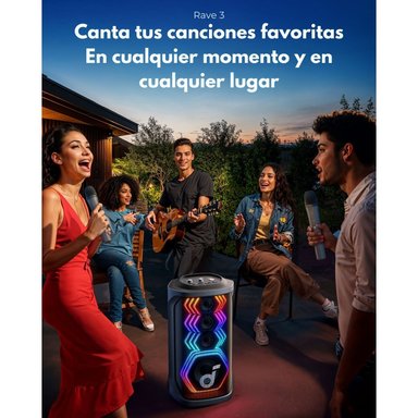 PARLANTE BLUETOOTH RAVE 3 SOUNDCORE NEGRO V2 - 8
