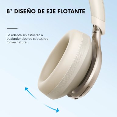 AUDIFONOS OVER EAR SPACE ONE NC SOUNDCORE CREMA - 3