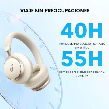 AUDIFONOS OVER EAR SPACE ONE NC SOUNDCORE CREMA - 4