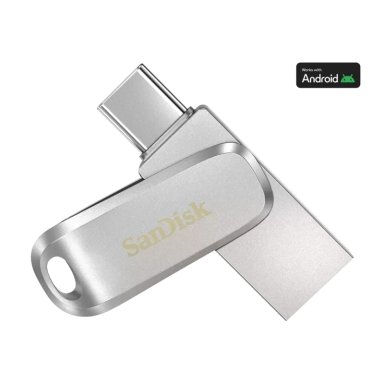 PENDRIVE SANDISK ULTRA DUAL DRIVE LUXE 128GB PLATA - 1