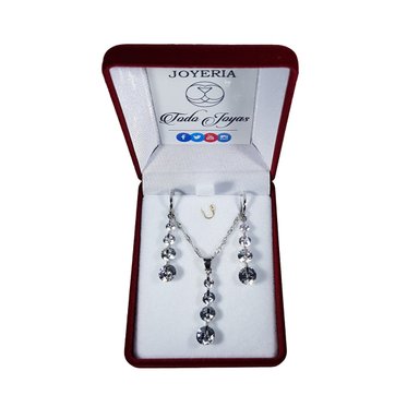 CONJUNTO BASTON CON CIRCONES PLATEADO - 3