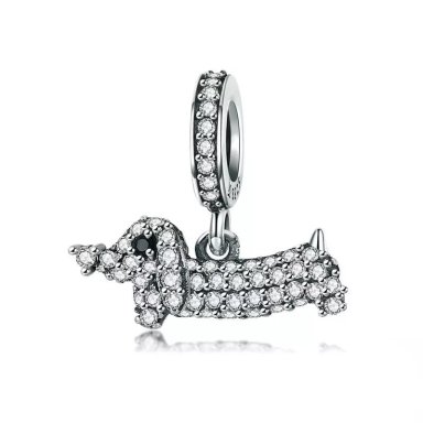 CHARM DIJE PLATA 925 MINI PERRO DACHSHUND - 1