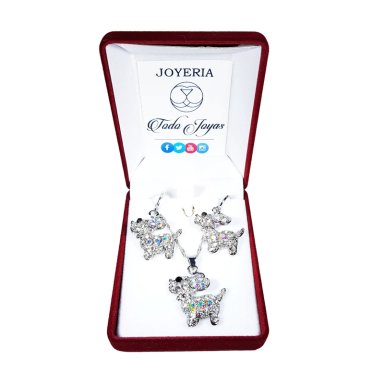 CONJUNTO PERRITO BRILLANTE PLATEADO - 2