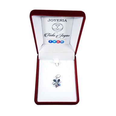 CHARM DIJE PLATA 925 TREBOL PLATEADO CIRCON - 2