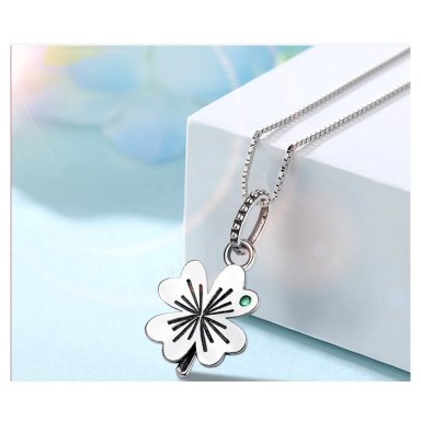 CHARM DIJE PLATA 925 TREBOL PLATEADO CIRCON - 5