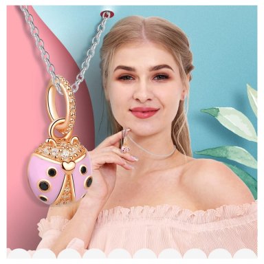 CHARM DIJE PLATA 925 MARIQUITA ROSE GOLD - 6