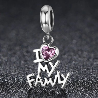 CHARM DIJE PLATA 925 AMO A MI FAMILIA - 5