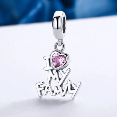 CHARM DIJE PLATA 925 AMO A MI FAMILIA - 6