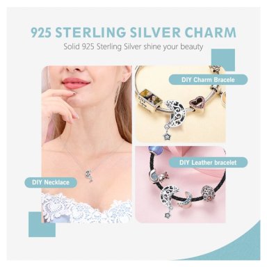 CHARM DIJE PLATA 925 LUNA ESTRELLA - 3
