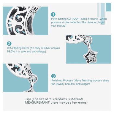 CHARM DIJE PLATA 925 LUNA ESTRELLA - 6