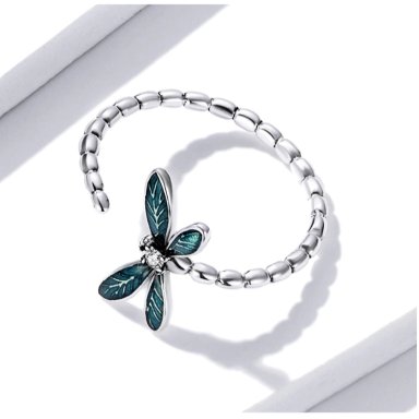 ANILLO TODOJOYAS LIBELULA VERDE PLATA 925 - 3