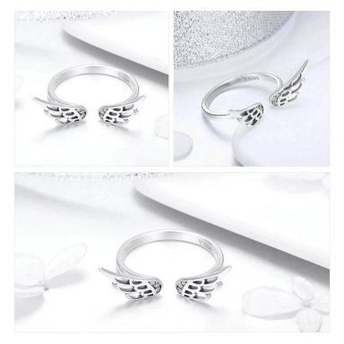 ANILLO TODOJOYAS ALAS DE ANGEL PLATA 925 - 3