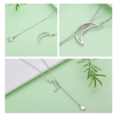 COLLAR TODOJOYAS PLATA 925 LUNA Y ESTRELLA - 4