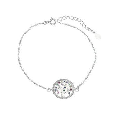 PULSERA TODOJOYAS PLATA 925 ARBOL MULTICOLOR - 1