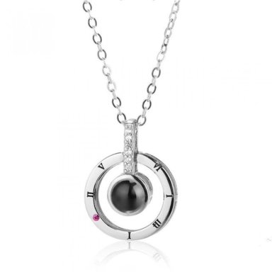COLLAR TODOJOYAS ENCHAPADO EN PLATA COLGANTE TE AMO EN 100 IDIOMAS PLATEADO - 3